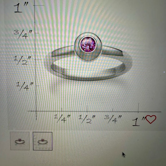JAMES AVERY remembrance ring, pink sapphire (October) birthstone sz 7 - Picture 6 of 6